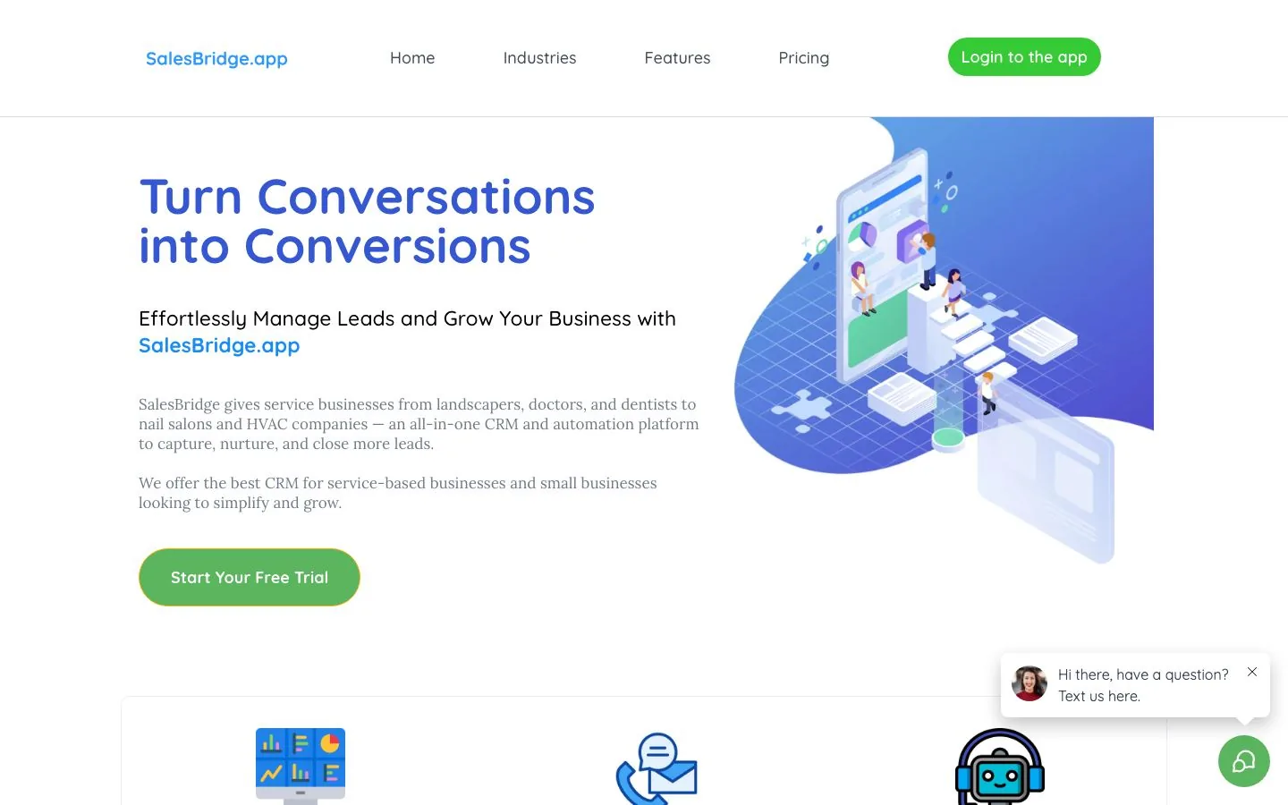 SalesBridge CRM platform for service-based small businesses built on GoHighLevel by Brand75
